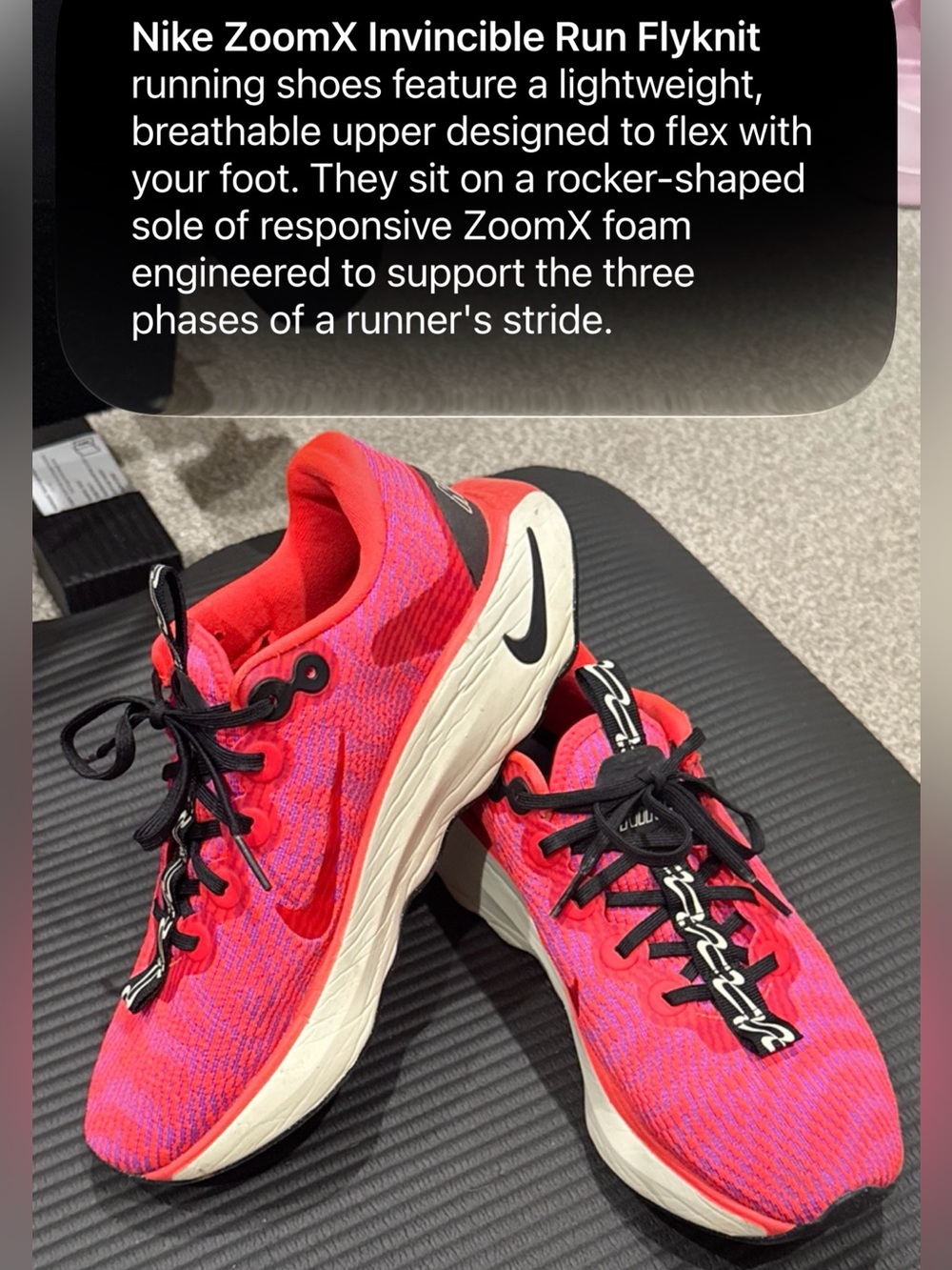 Nike Women’s ZoomX Invincible Flyknit Running Shoe - Pink Black Accents 9